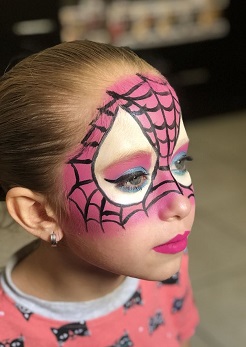 Malování na obličej – Spider Gwen superhrdinka