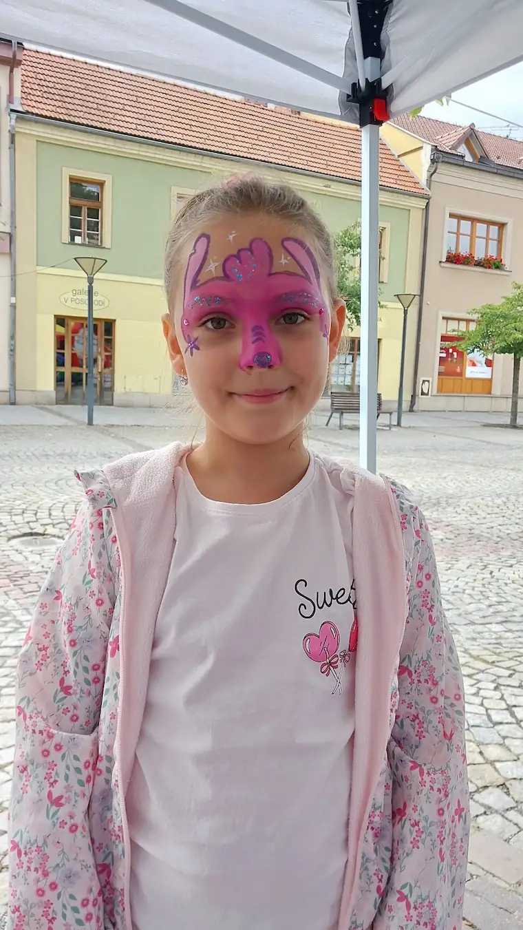Malování na obličej Stitch - dětská párty Vsetín
