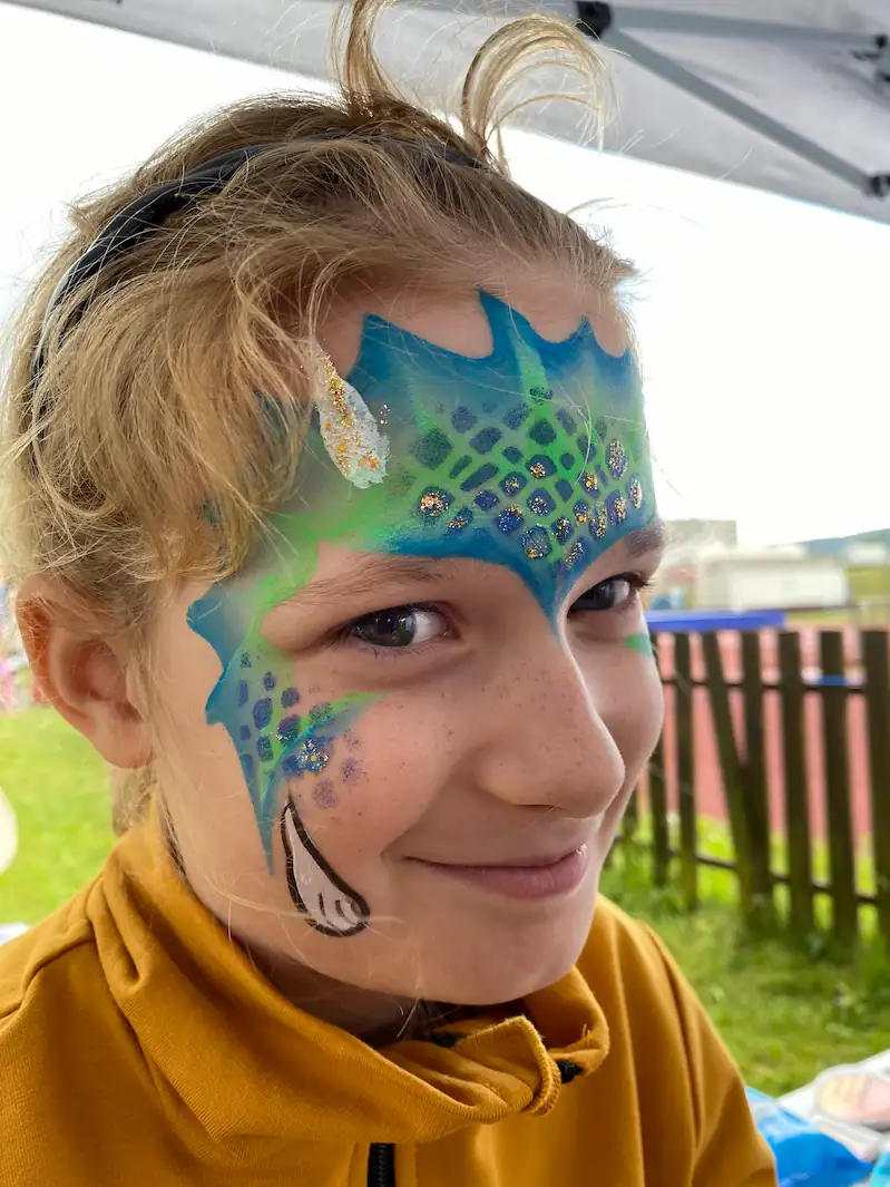 Modrý drak - profesionální facepainting pro kluky