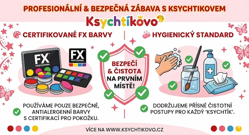 Profesionální barvy na obličej Diamond FX a Fusion používané v Ksychtíkově