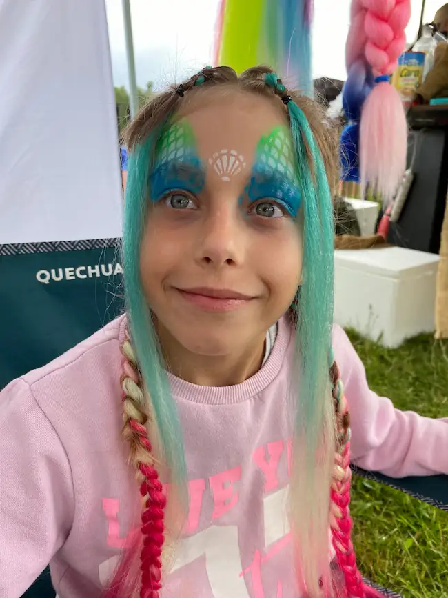 Facepainting motiv mořská víla a perly