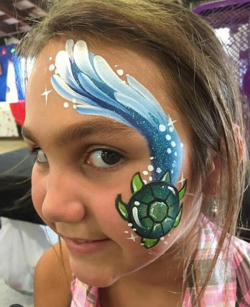 Malování na obličej želva ninja pro děti